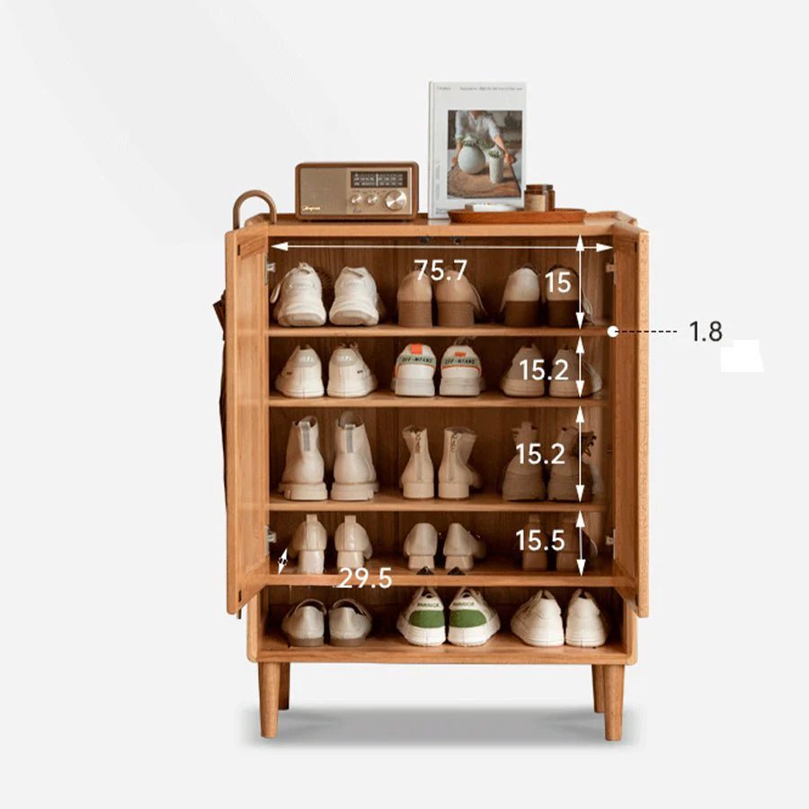 Arches Solid Oak Bottom Open Shelf  Shoe Cabinet - Image 7