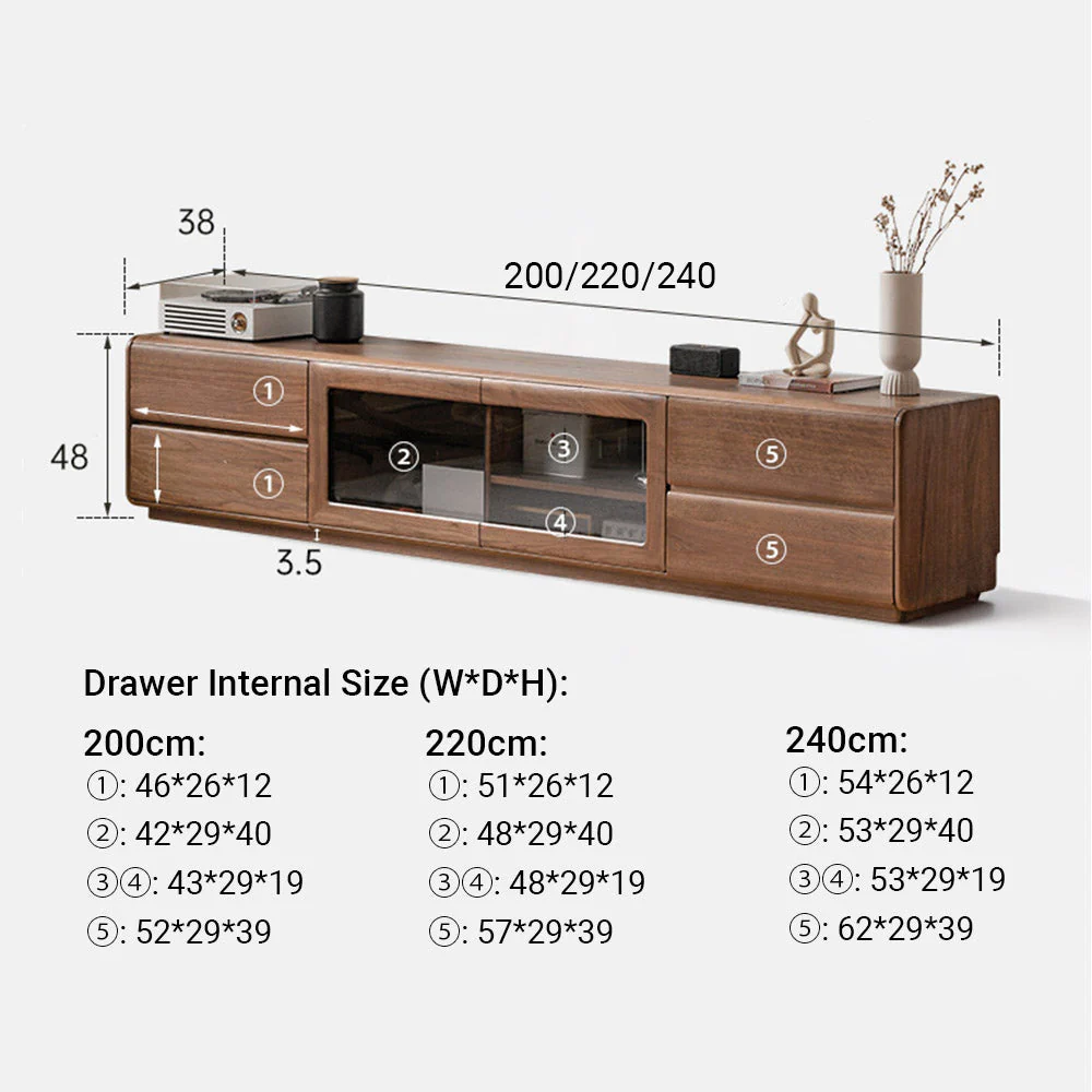 Ardea Natural Solid Walnut Floor-Standing Entertainment Unit - Image 14