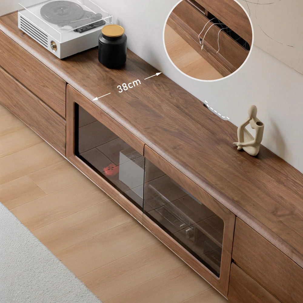 Ardea Natural Solid Walnut Floor-Standing Entertainment Unit - Image 3