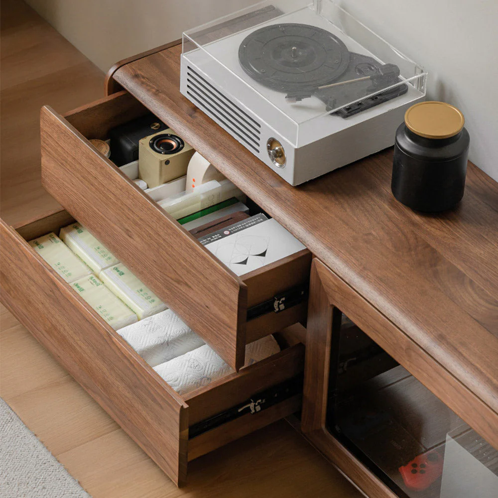 Ardea Natural Solid Walnut Floor-Standing Entertainment Unit - Image 4