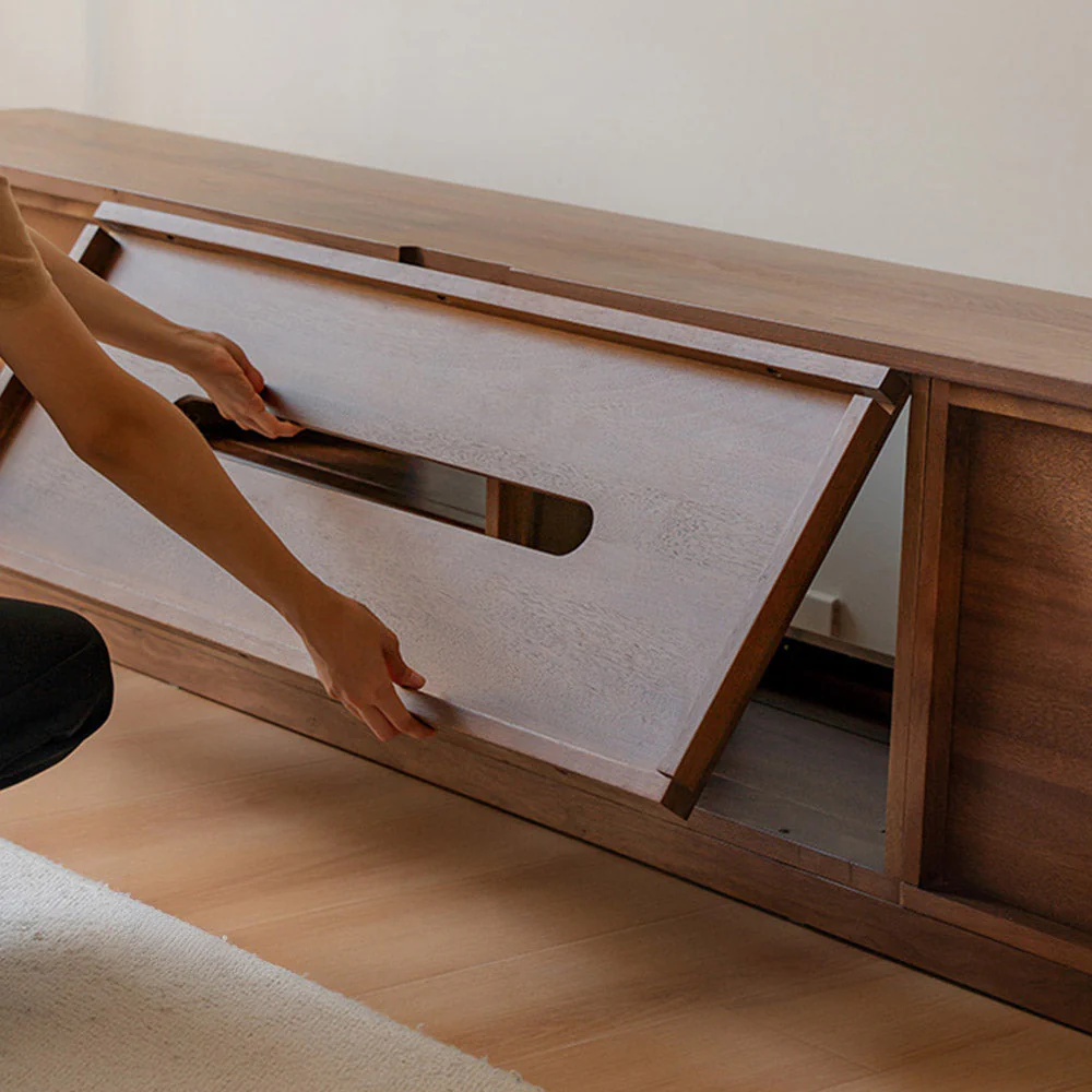 Ardea Natural Solid Walnut Floor-Standing Entertainment Unit - Image 9