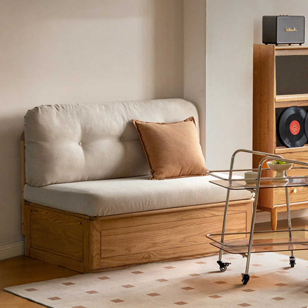 Arezzo Natural Solid Oak Storage Sofa - Image 2