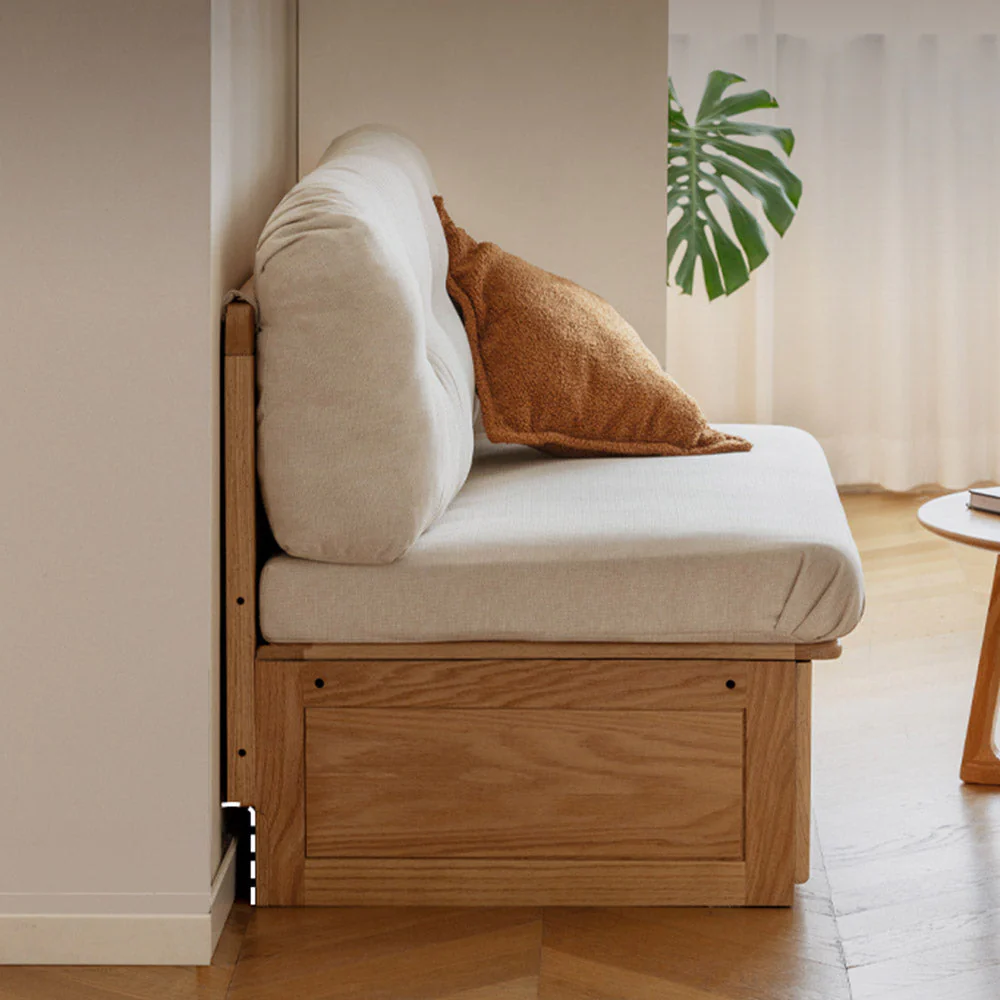 Arezzo Natural Solid Oak Storage Sofa - Image 4
