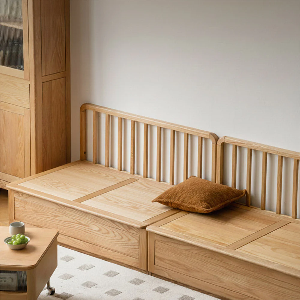 Arezzo Natural Solid Oak Storage Sofa - Image 7