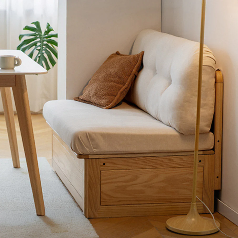 Arezzo Natural Solid Oak Storage Sofa - Image 8