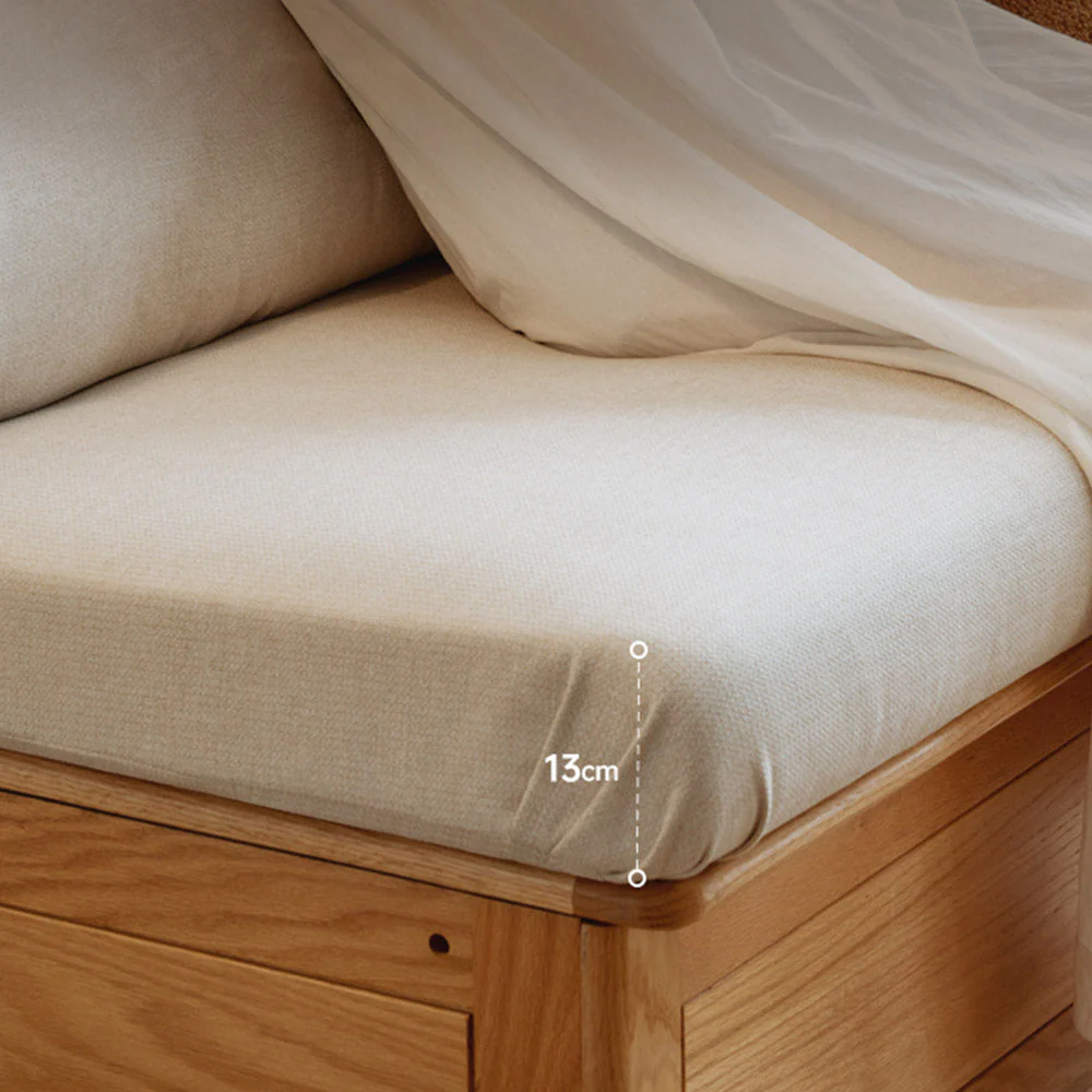 Arezzo Natural Solid Oak Storage Sofa - Image 9