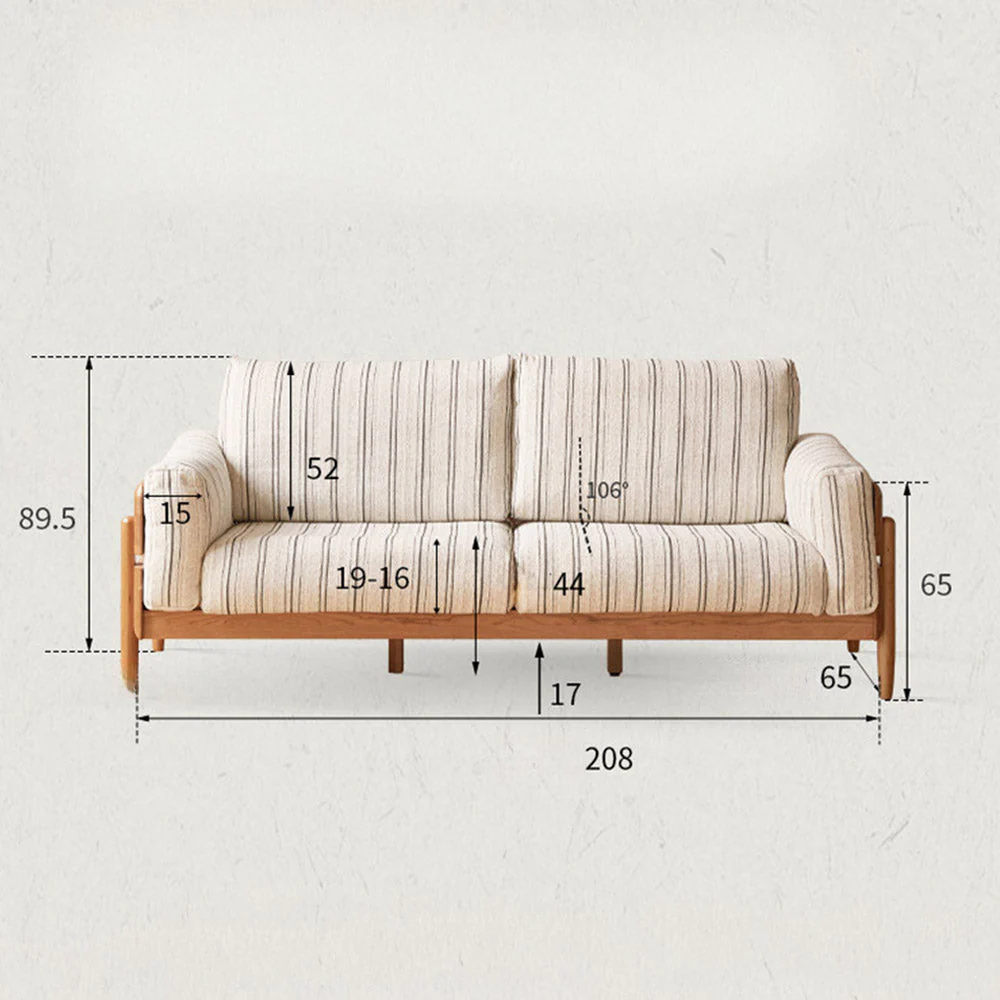 Arsoli Natural Solid Cherry Sofa - Image 17