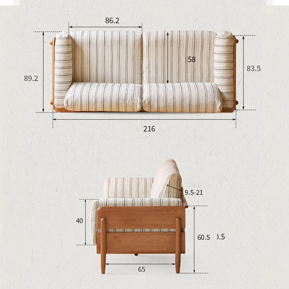 Arsoli Natural Solid Cherry Sofa - Image 18