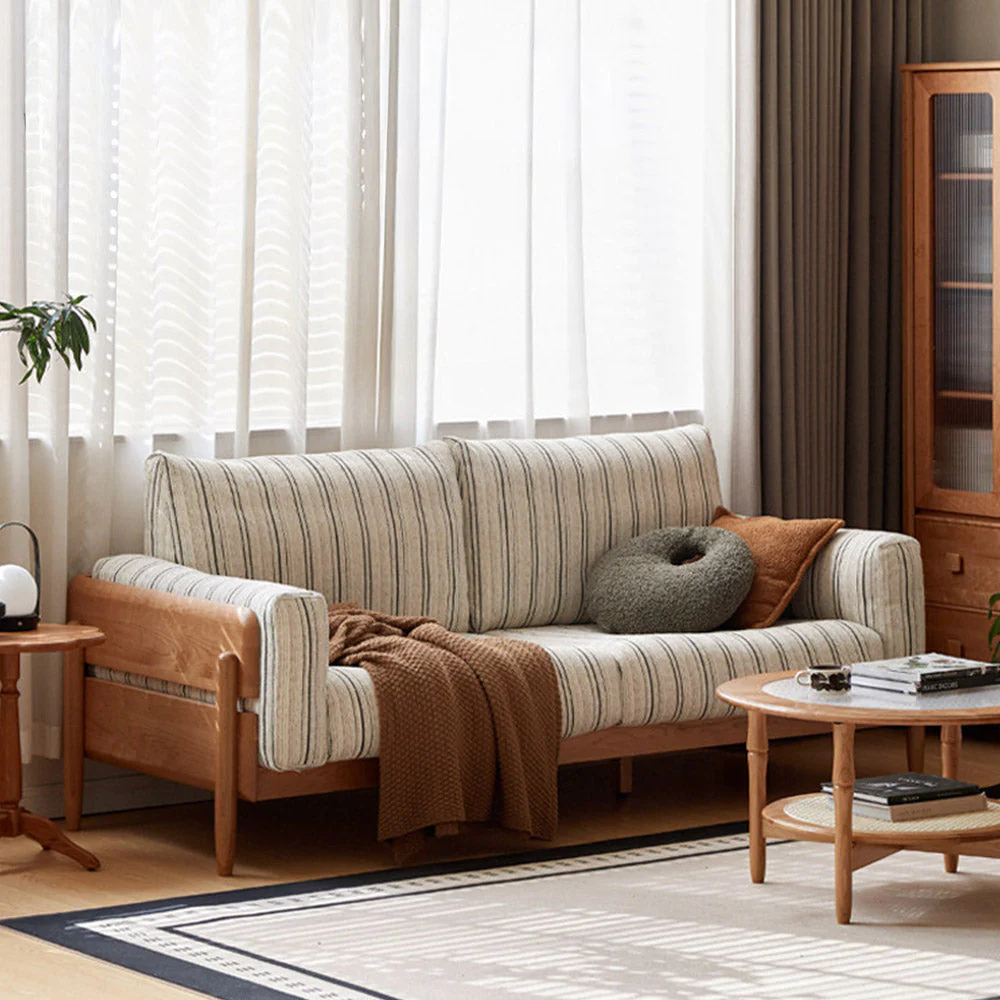 Arsoli Natural Solid Cherry Sofa - Image 3