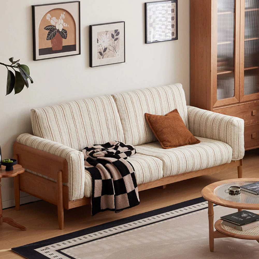 Arsoli Natural Solid Cherry Sofa - Image 4