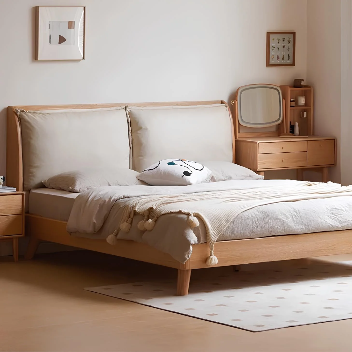 Arvika Natural Solid Oak Bed Frame - Image 2