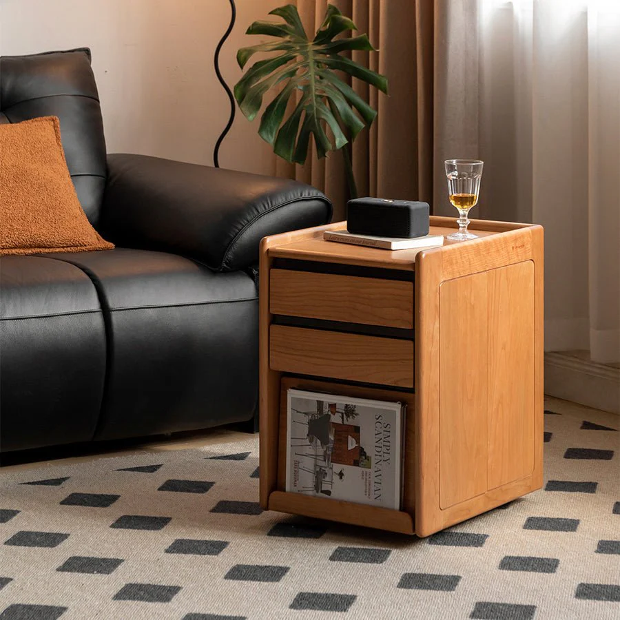 Auty Solid Wood Movable Small Side Table - Image 3