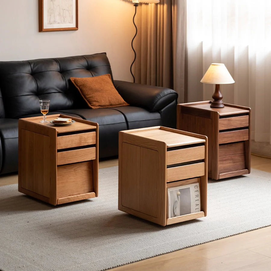 Auty Solid Wood Movable Small Side Table - Image 4
