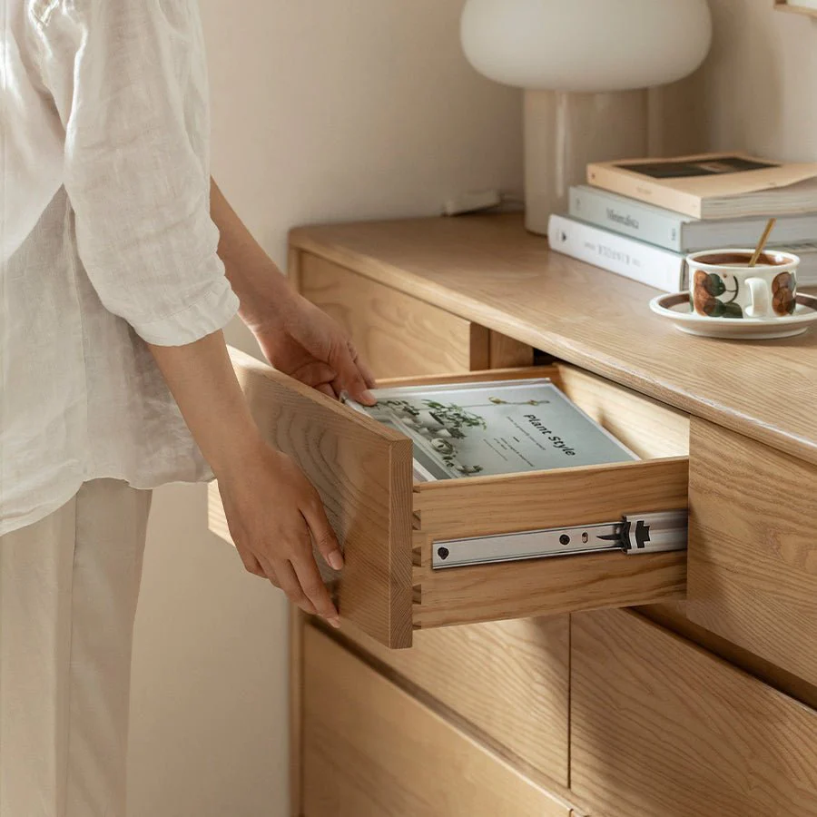 Auzers Solid Ash 3+4 Chest of Drawers - Image 4