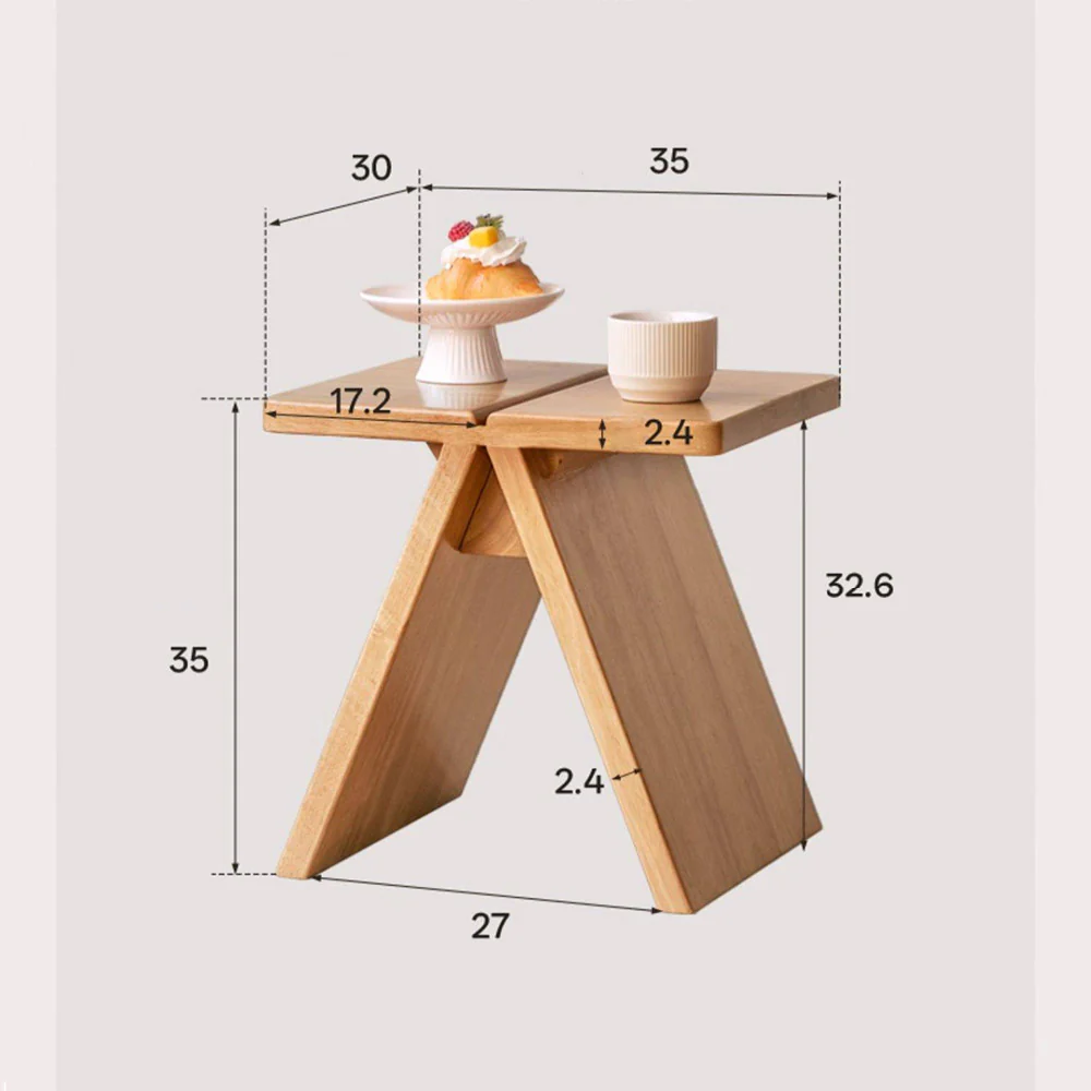 Avola Natural Solid Rubber Wood Shoe Stool - Image 9