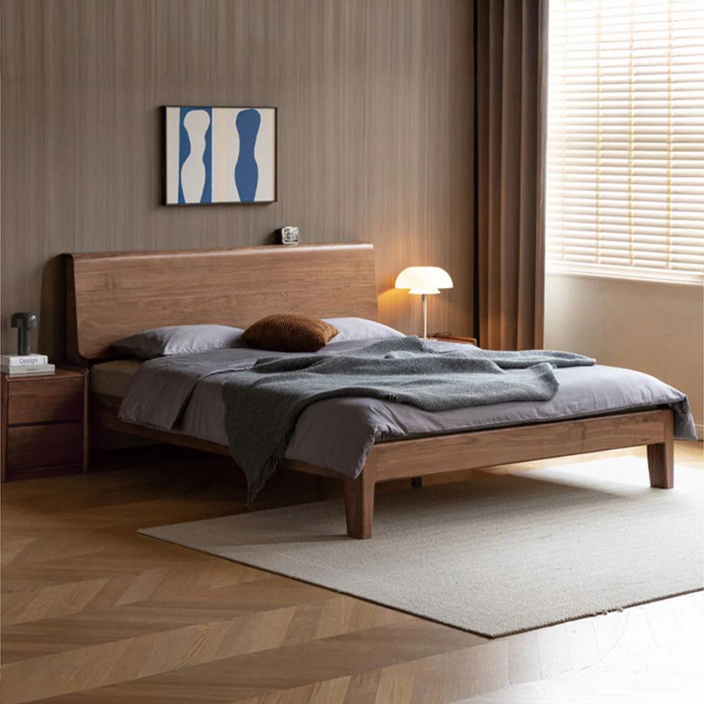 Bailey Natural Solid Walnut Bed Frame - Image 2