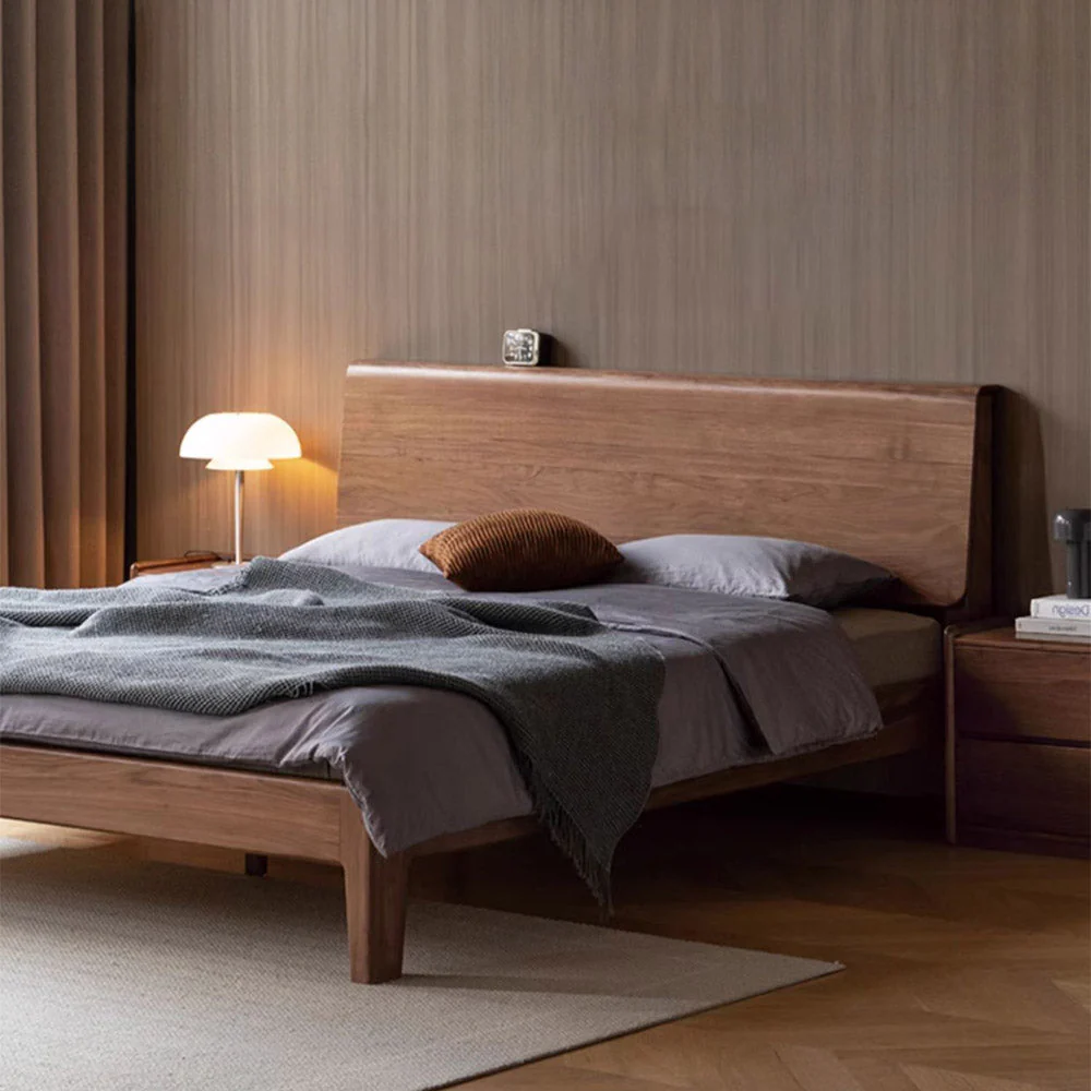 Bailey Natural Solid Walnut Bed Frame - Image 4