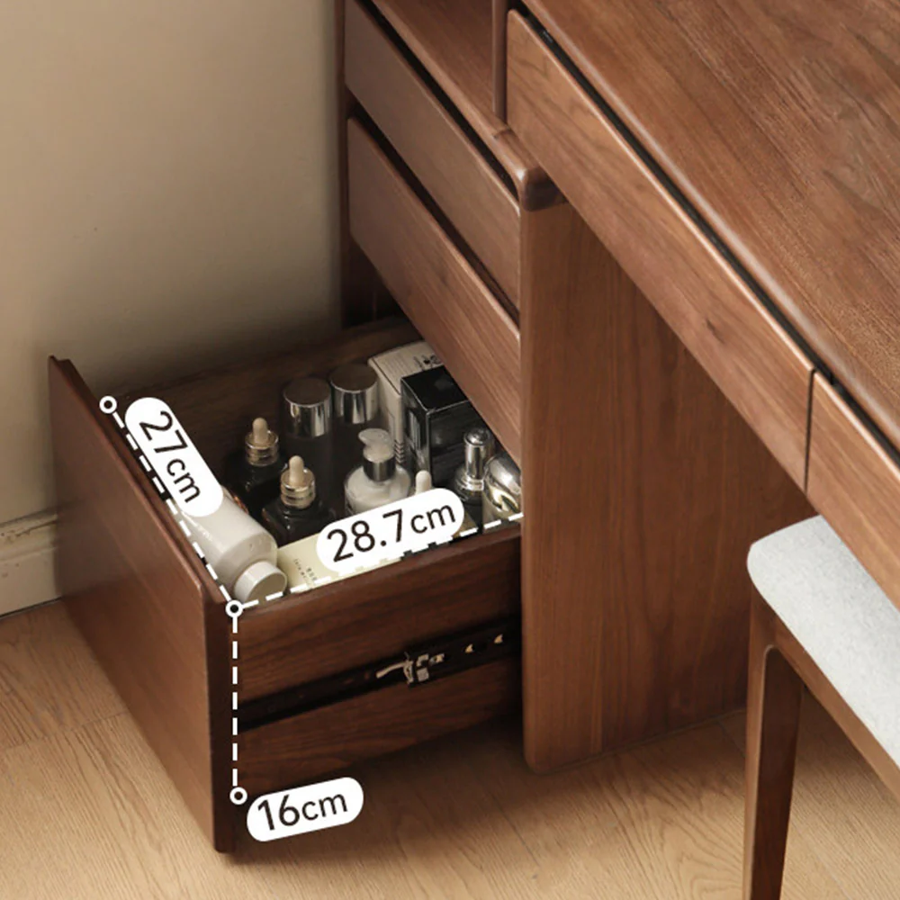 Bailey Natural Solid Walnut Dressing Table - Image 10