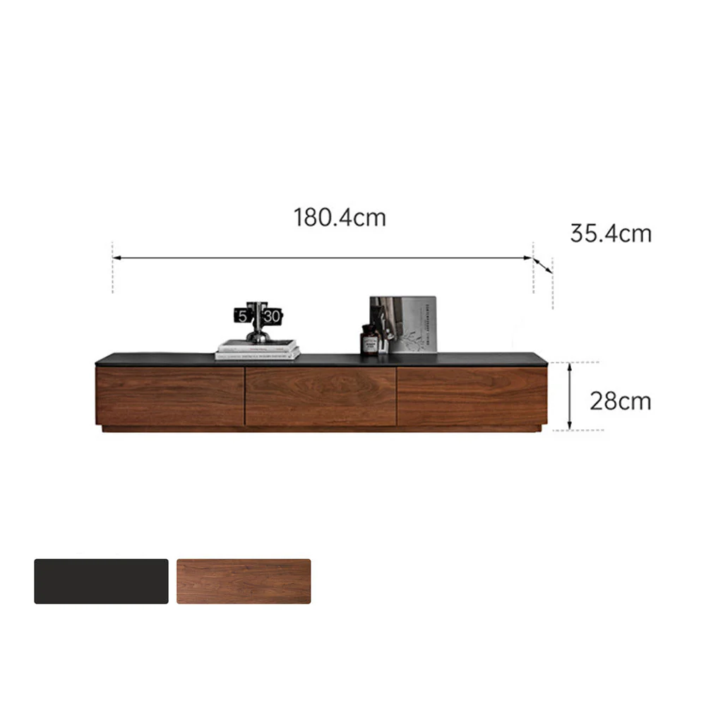 Bailey Natural Solid Walnut Floor Standing Entertainment Unit with Ceramic Top - Image 11
