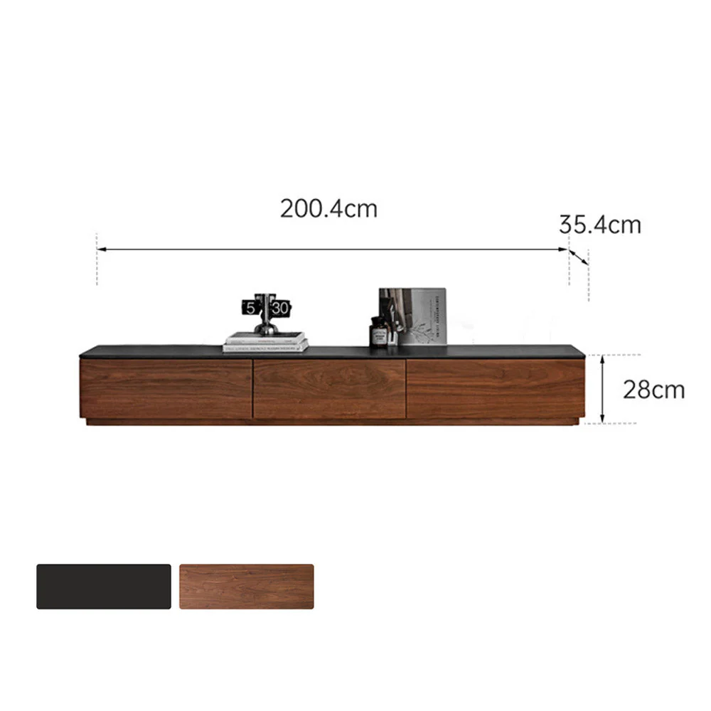 Bailey Natural Solid Walnut Floor Standing Entertainment Unit with Ceramic Top - Image 12