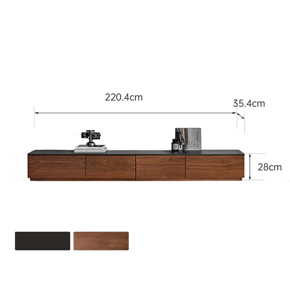 Bailey Natural Solid Walnut Floor Standing Entertainment Unit with Ceramic Top - Image 13