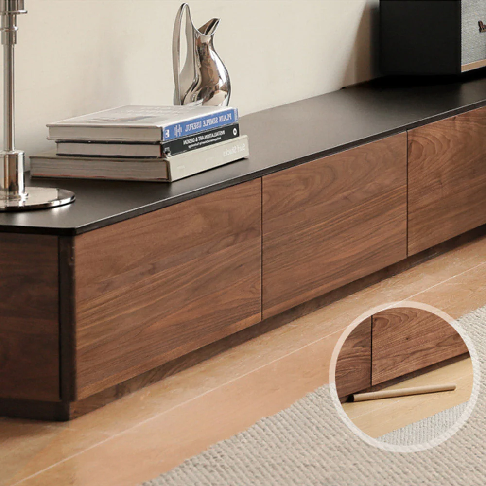 Bailey Natural Solid Walnut Floor Standing Entertainment Unit with Ceramic Top - Image 8