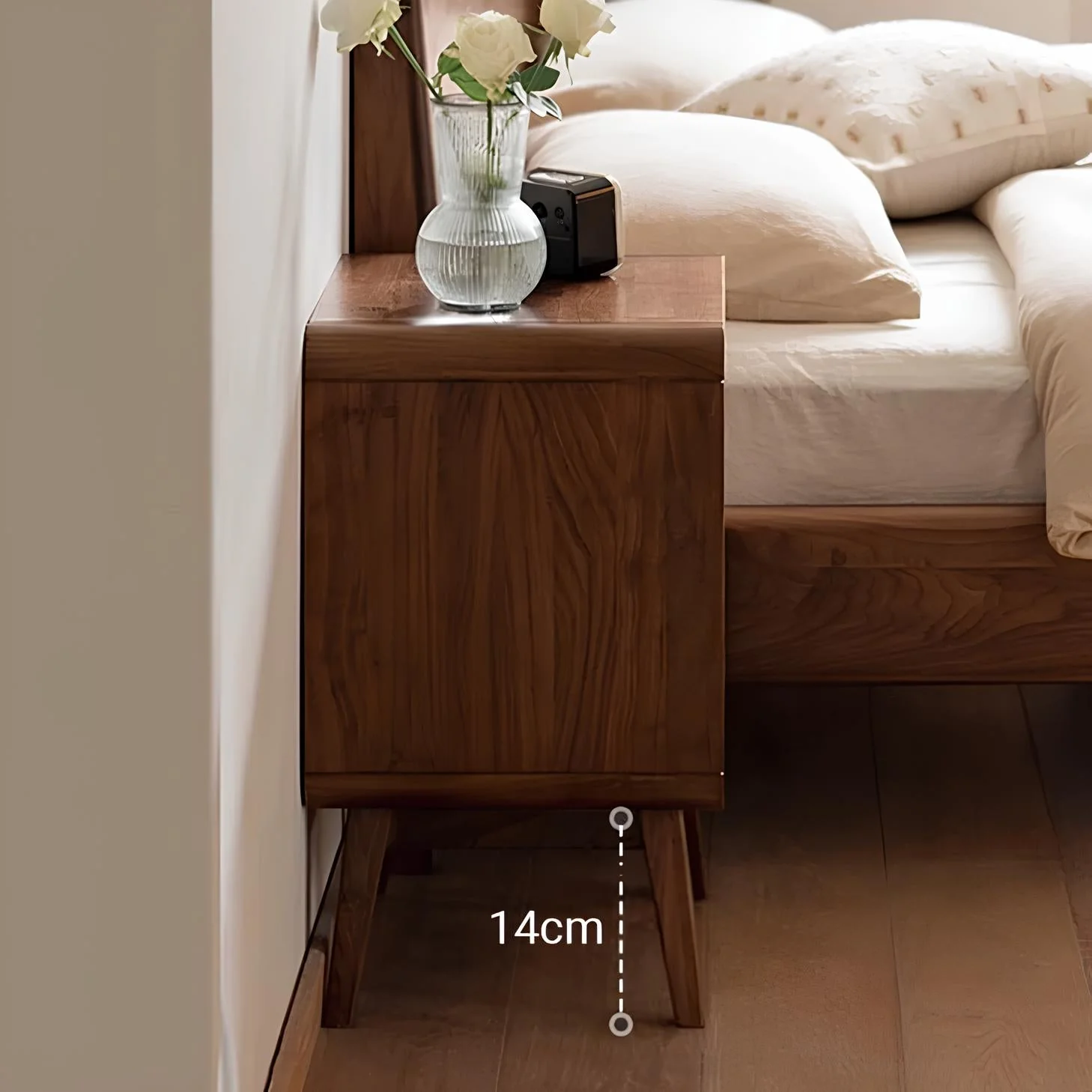 Baileys Solid Walnut Bedside Table - Image 5