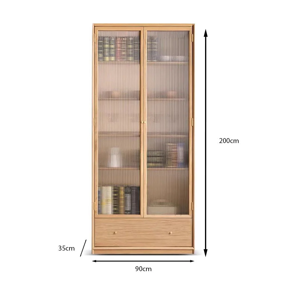 Beverley Natural Solid Ash Display Bookcase - Image 13