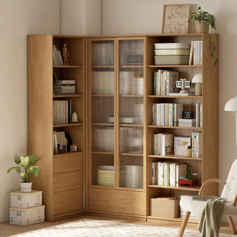 Beverley Natural Solid Ash Display Bookcase - Image 2