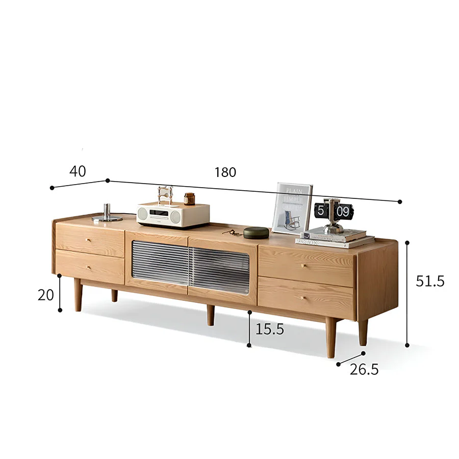 Beverley Natural Solid Ash TV Unit - Image 8