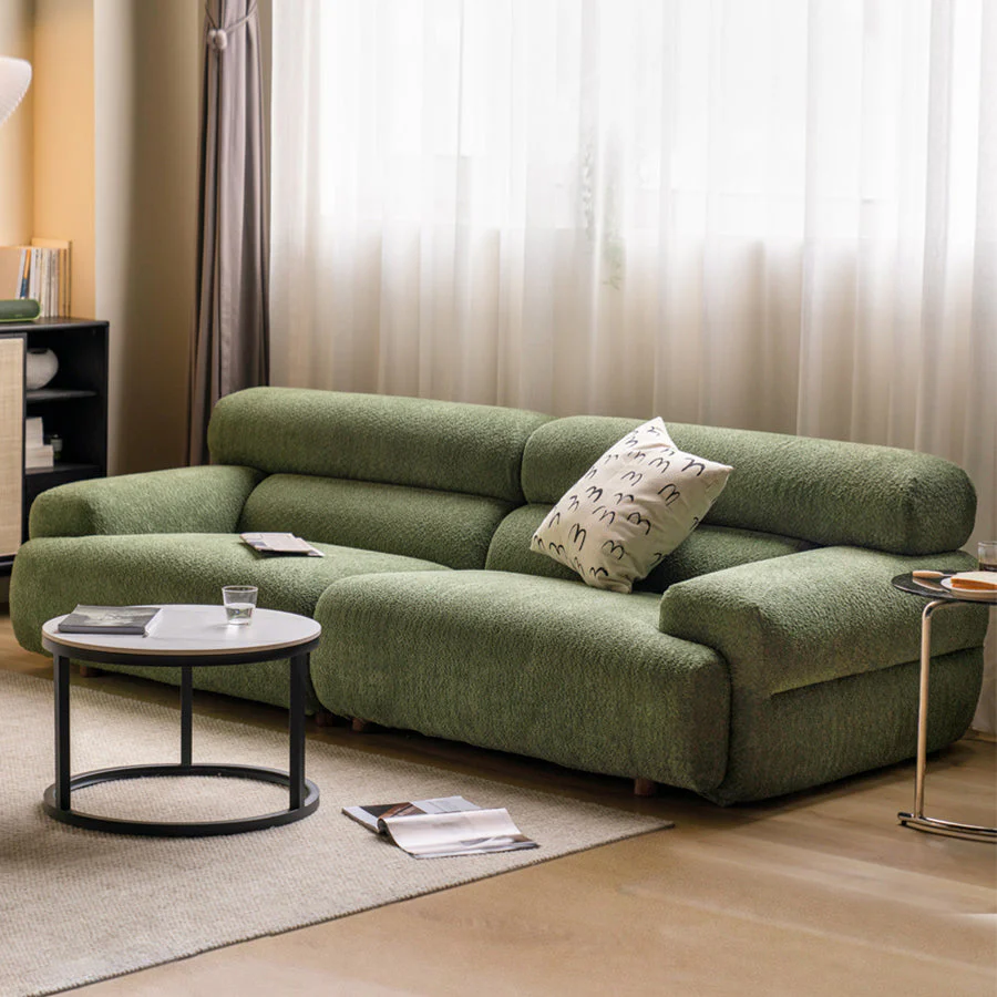 Bielefeld Faux Shearling Vintage-Style Sofa - Image 3