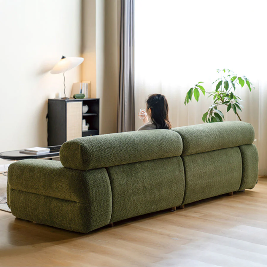 Bielefeld Faux Shearling Vintage-Style Sofa - Image 4