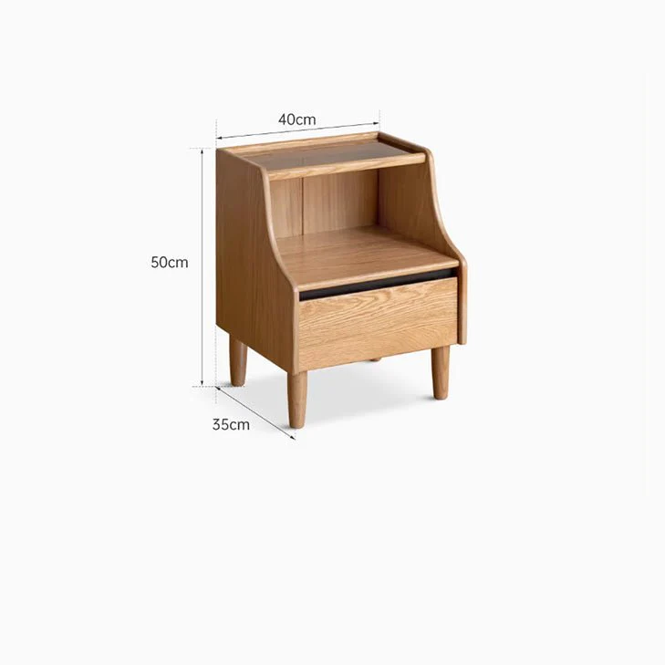 Bogen Natural Solid Oak Bedside Table - Image 10