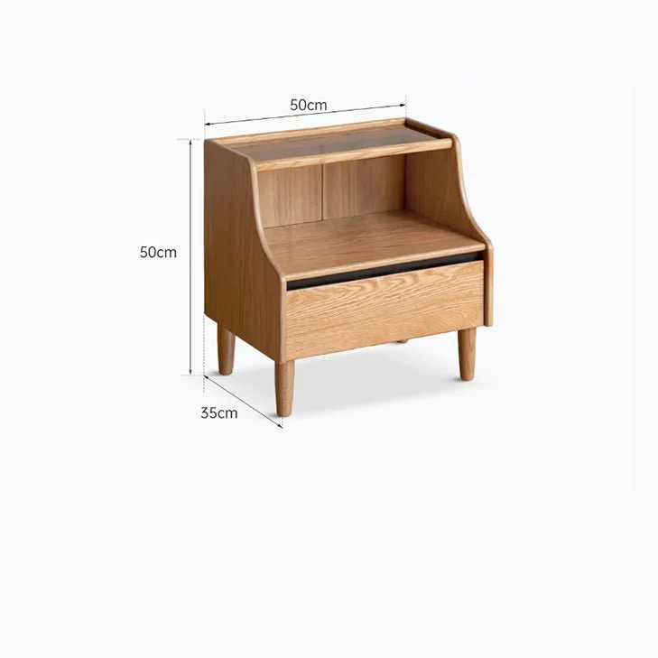 Bogen Natural Solid Oak Bedside Table - Image 12