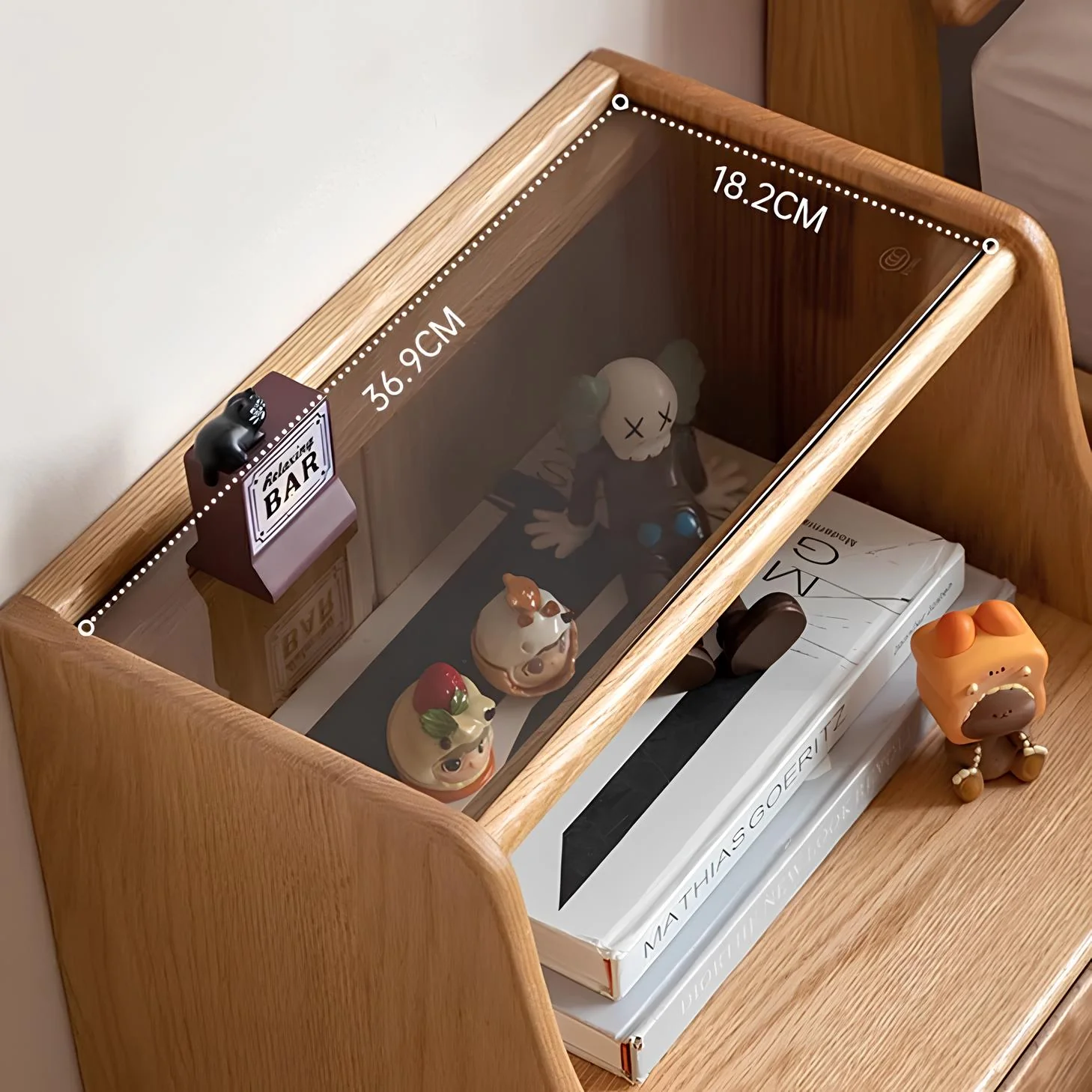 Bogen Natural Solid Oak Bedside Table - Image 7