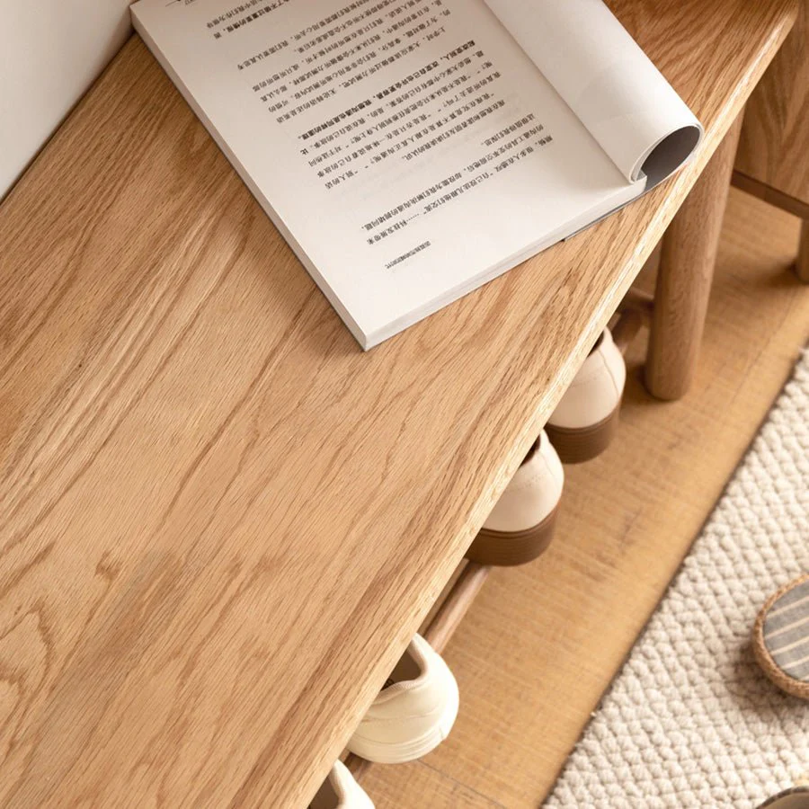Bolle Natural Solid Oak Shoe Bench - Image 5