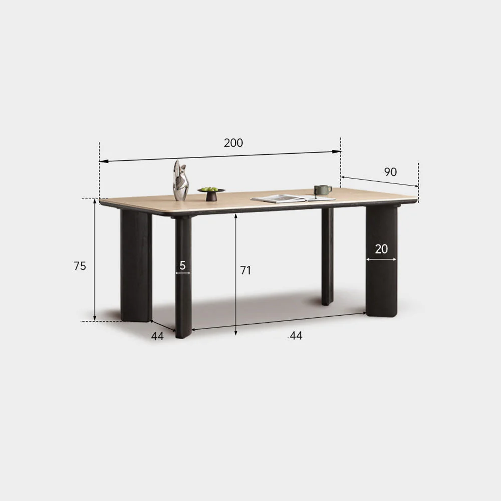 Bremen Charcoal Solid Oak Dining Table with Travertine Top - Image 11