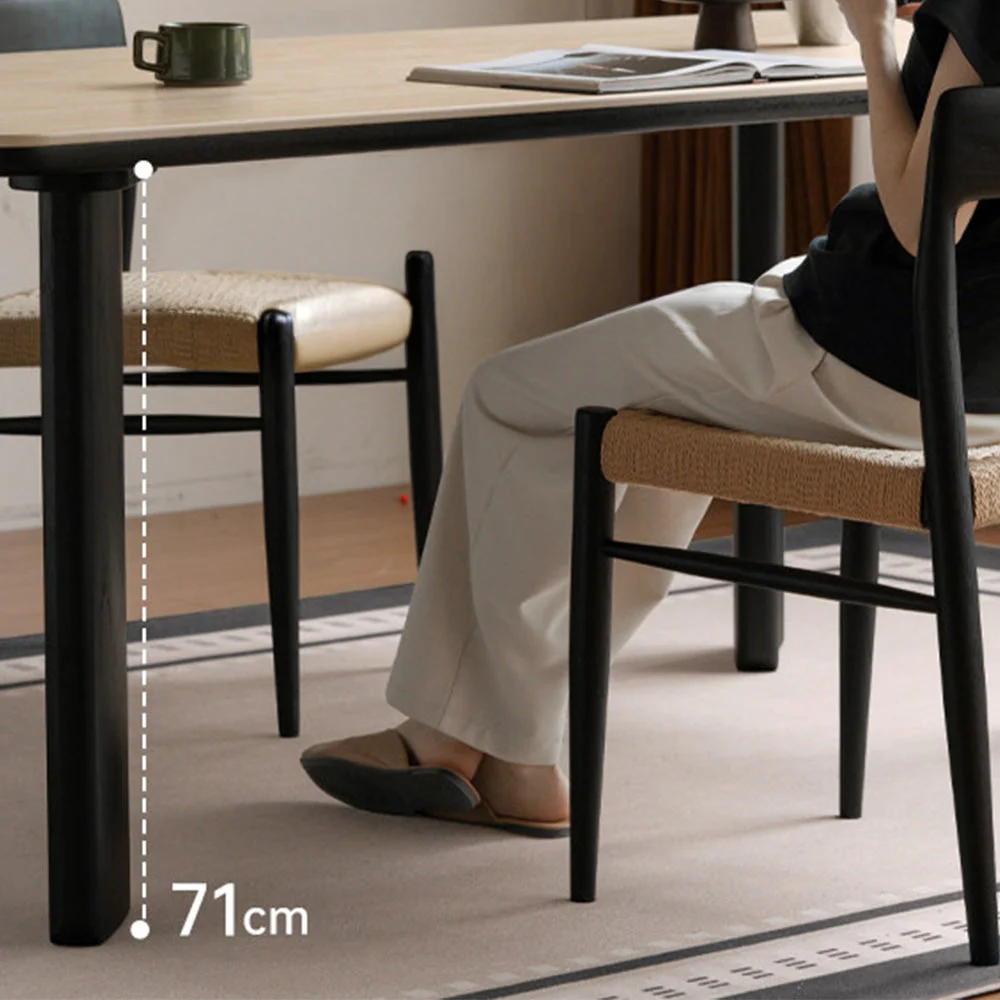 Bremen Charcoal Solid Oak Dining Table with Travertine Top - Image 3