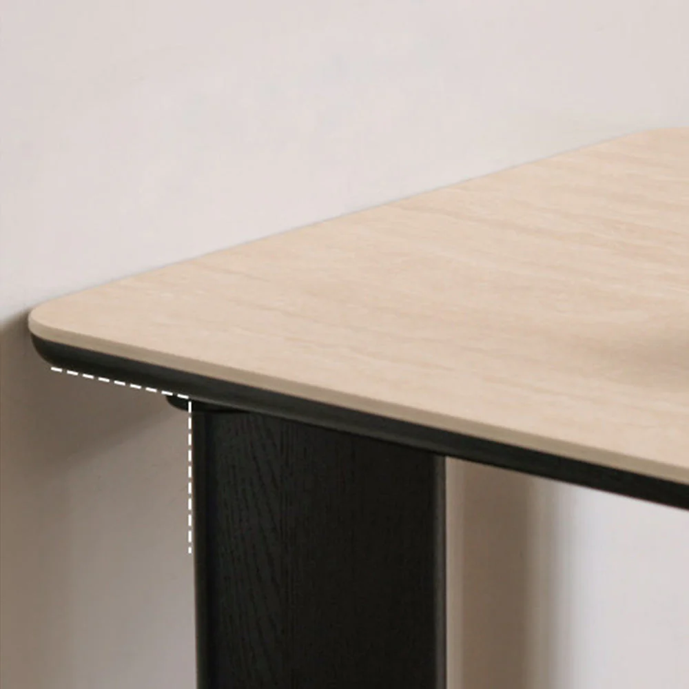 Bremen Charcoal Solid Oak Dining Table with Travertine Top - Image 4