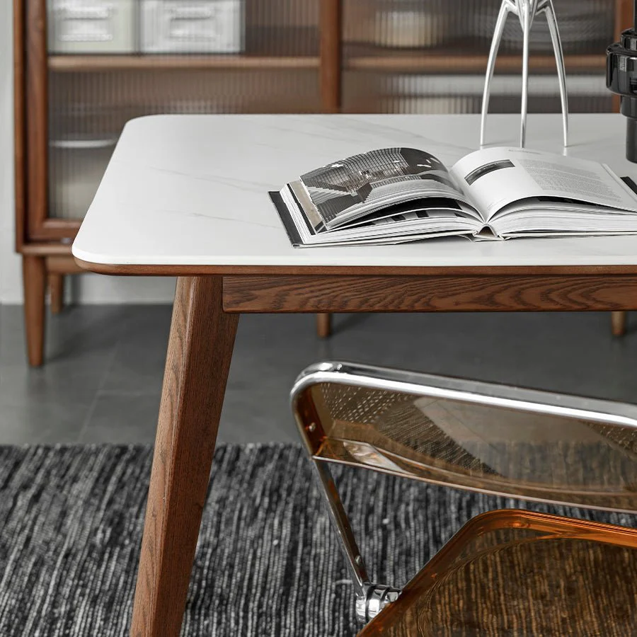 Bremen Natural Solid Ash Dining Table with Ceramic Top - Image 12