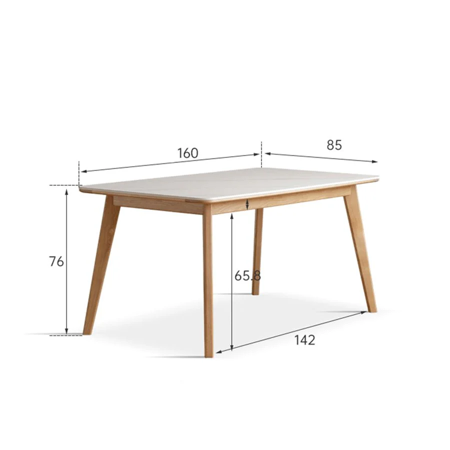 Bremen Natural Solid Ash Dining Table with Ceramic Top - Image 13