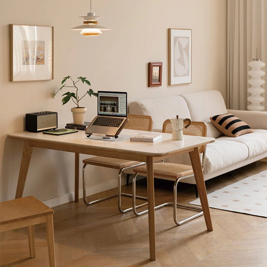 Bremen Natural Solid Ash Dining Table with Ceramic Top - Image 5