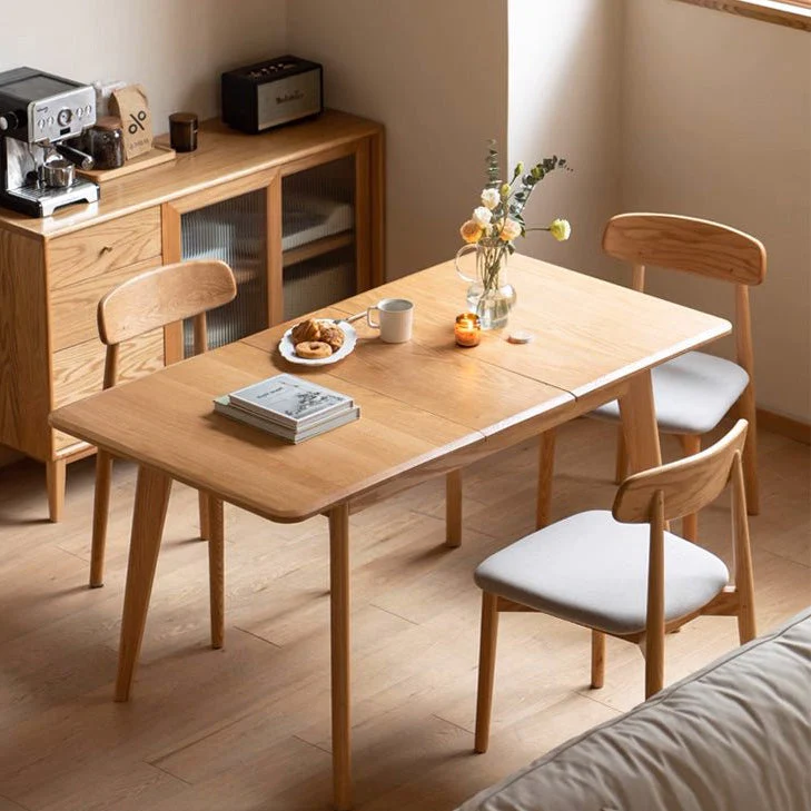 Bremen Natural Solid Oak Extending Dining Table