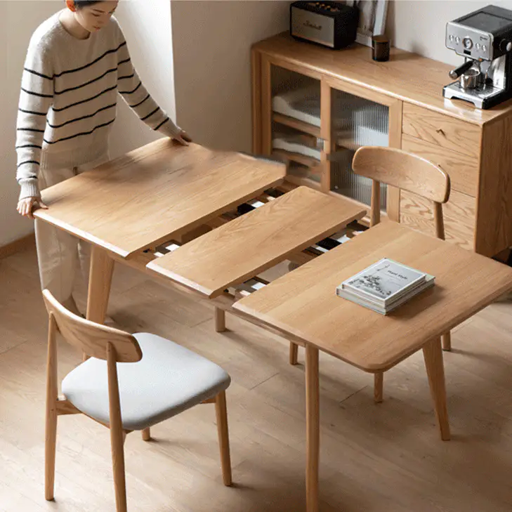Bremen Natural Solid Oak Extending Dining Table - Image 4