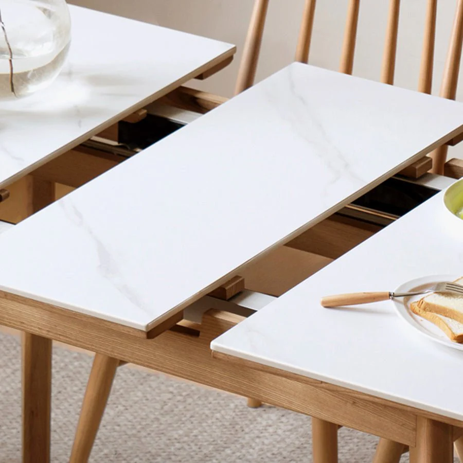 Bremen Natural Solid Oak Extending Dining Table with Ceramic Top - Image 6