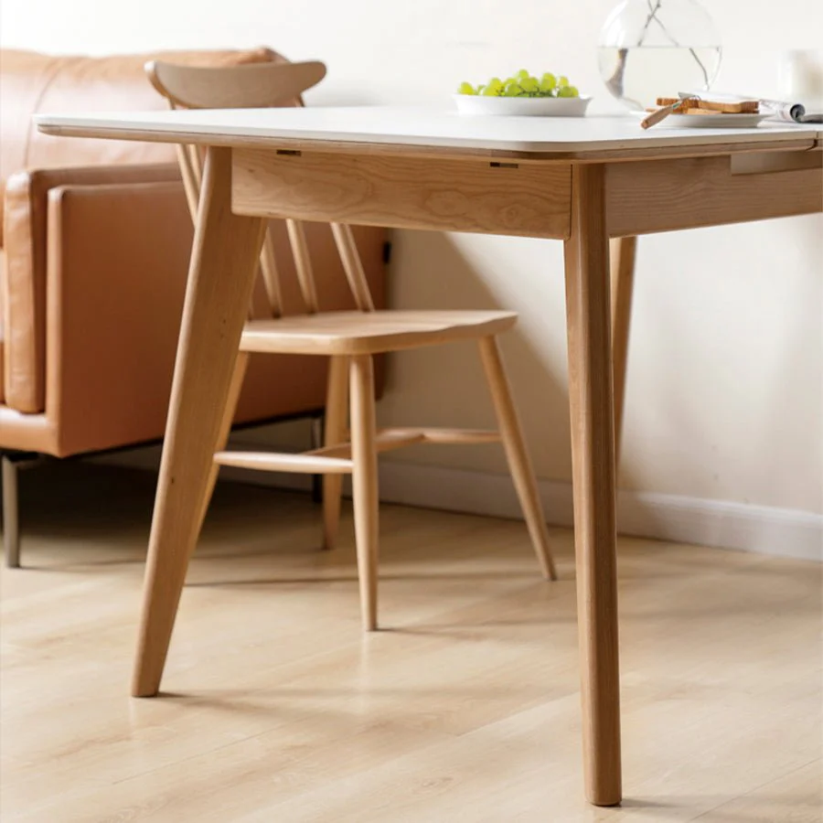 Bremen Natural Solid Oak Extending Dining Table with Ceramic Top - Image 8