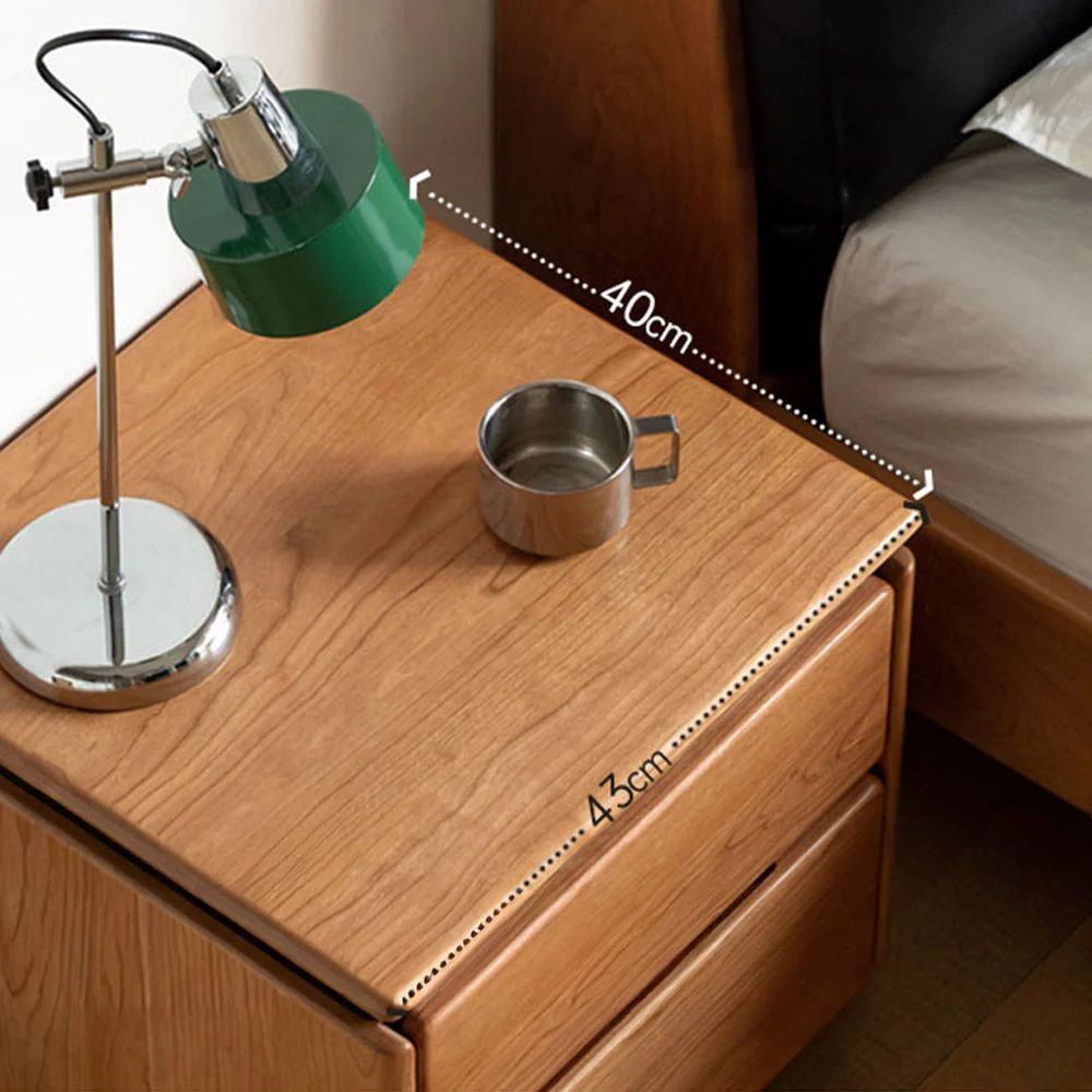 Broby Natural Solid Cherry Floor Standing Bedside Table - Image 7