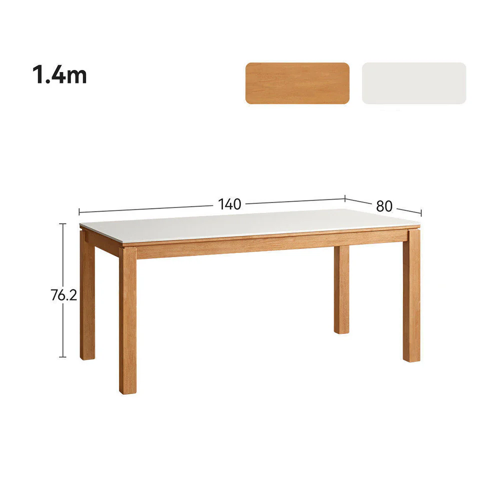 Cesena Natural Solid Rubber Wood Dining Table with Ceramic Top - Image 13