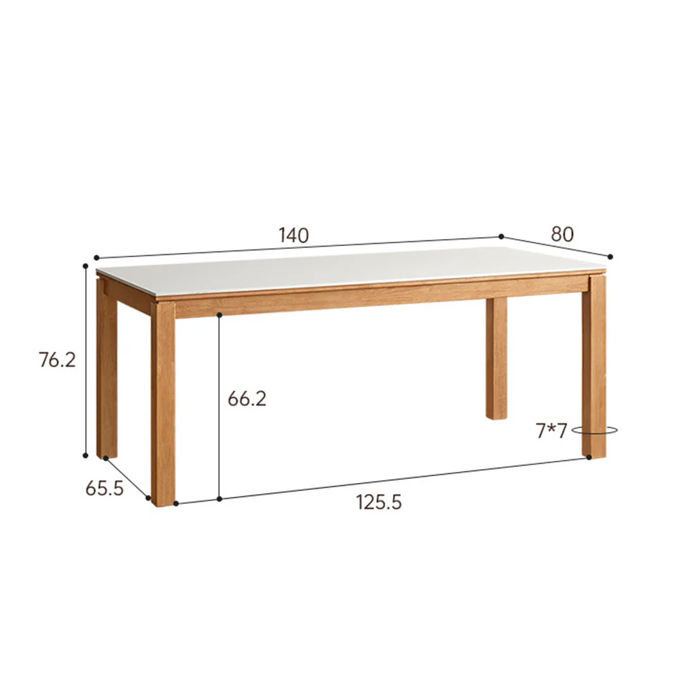 Cesena Natural Solid Rubber Wood Dining Table with Ceramic Top - Image 15