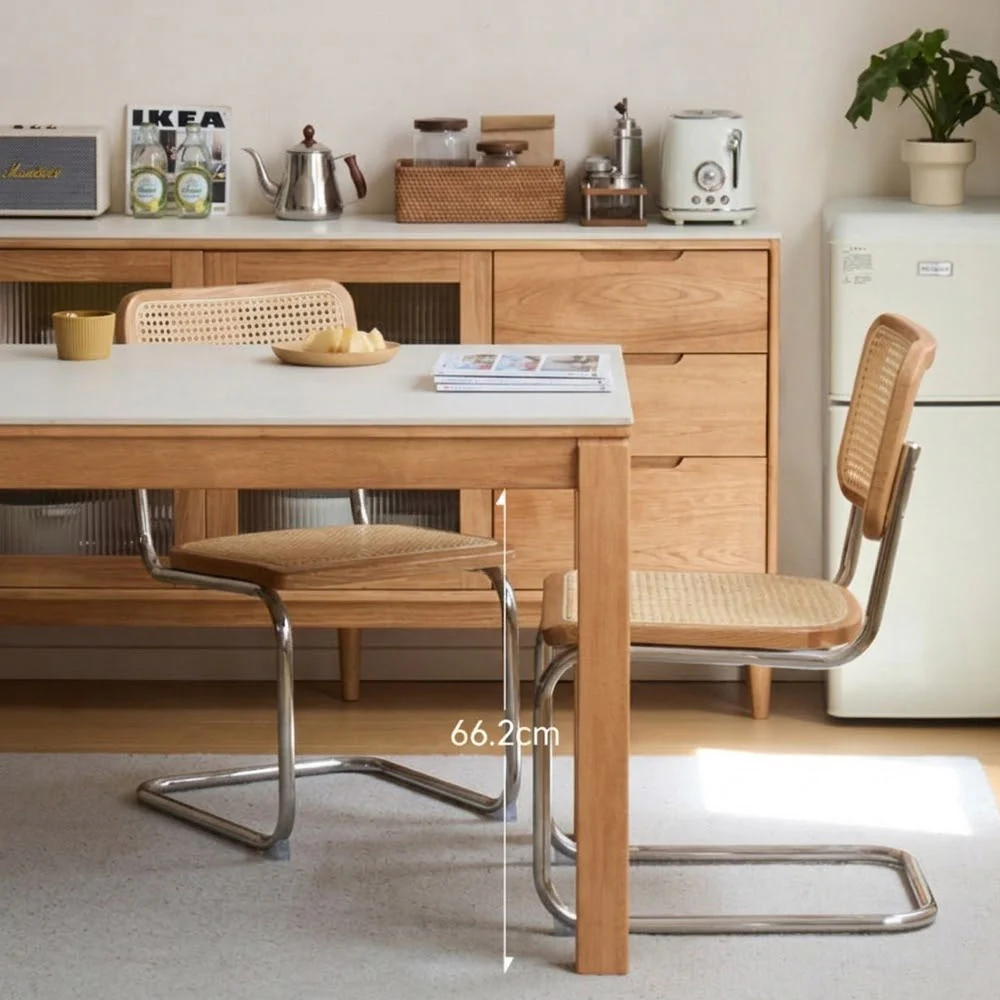 Cesena Natural Solid Rubber Wood Dining Table with Ceramic Top - Image 6